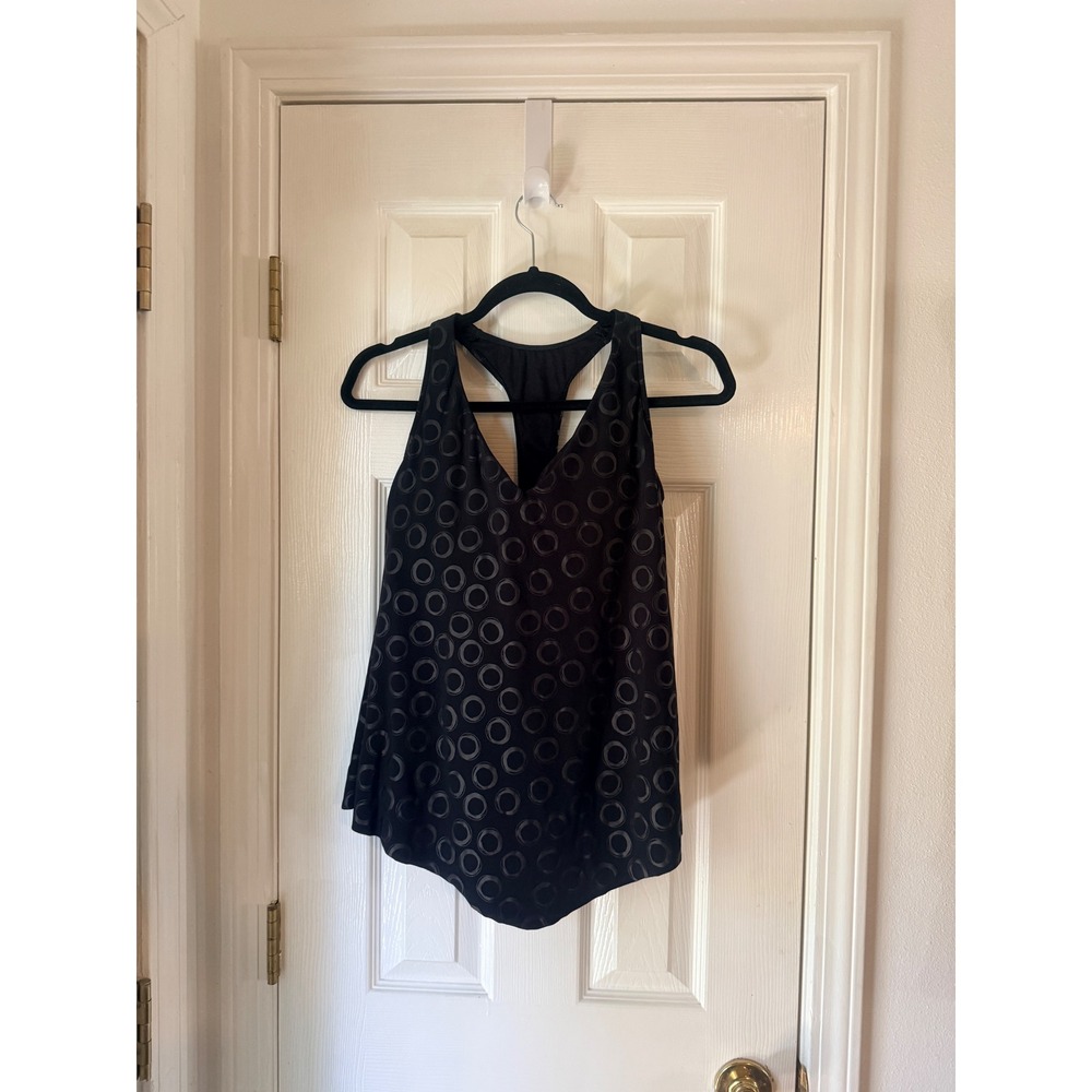 Magicsuit Black Circle Print Racerback Tankini Swim Top 6017752 Size 8 NWT